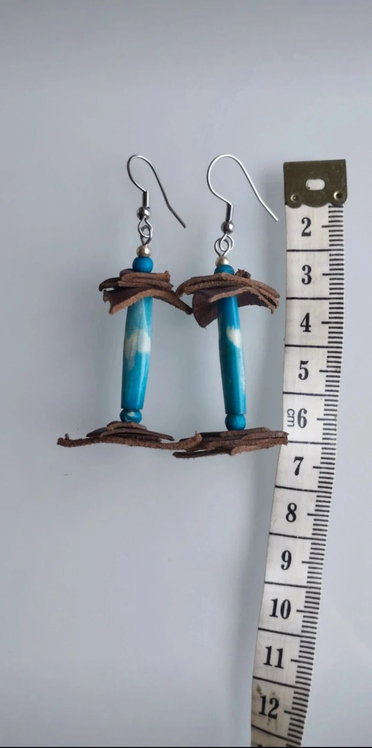🐂🪾🦴🩵Beautiful Handmade Earrings in Leather, Bone, Wood and Stainless Steel🩵🦴🪾🐂 – photo 4